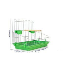 Poleiro Para Calopsita Contrera Poltrona Com Bandeja Verde Zincada Prata - 5