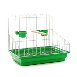 Poleiro Para Calopsita Contrera Poltrona Com Bandeja Verde Zincada Prata - 1
