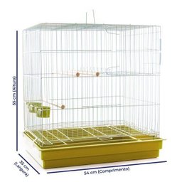 Gaiola Criadeira para Calopsita Pequena Contrera Zincada Prata com Bandeja Amarela - 2