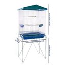 Ver imagem 2 de Viveiro para Pássaros Dobrável Pequeno Contrera Zincado Prata com Bandeja Plástica Azul