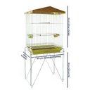 Ver imagem 2 de Viveiro para Pássaros Dobrável Pequeno Contrera Zincado Prata com Bandeja Plástica Amarela