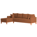 Ver imagem 4 de Sofá 4 Lugares Beny com Chaise Esquerdo Linho Terracota