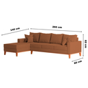 Ver imagem 5 de Sofá 4 Lugares Beny com Chaise Esquerdo Linho Terracota