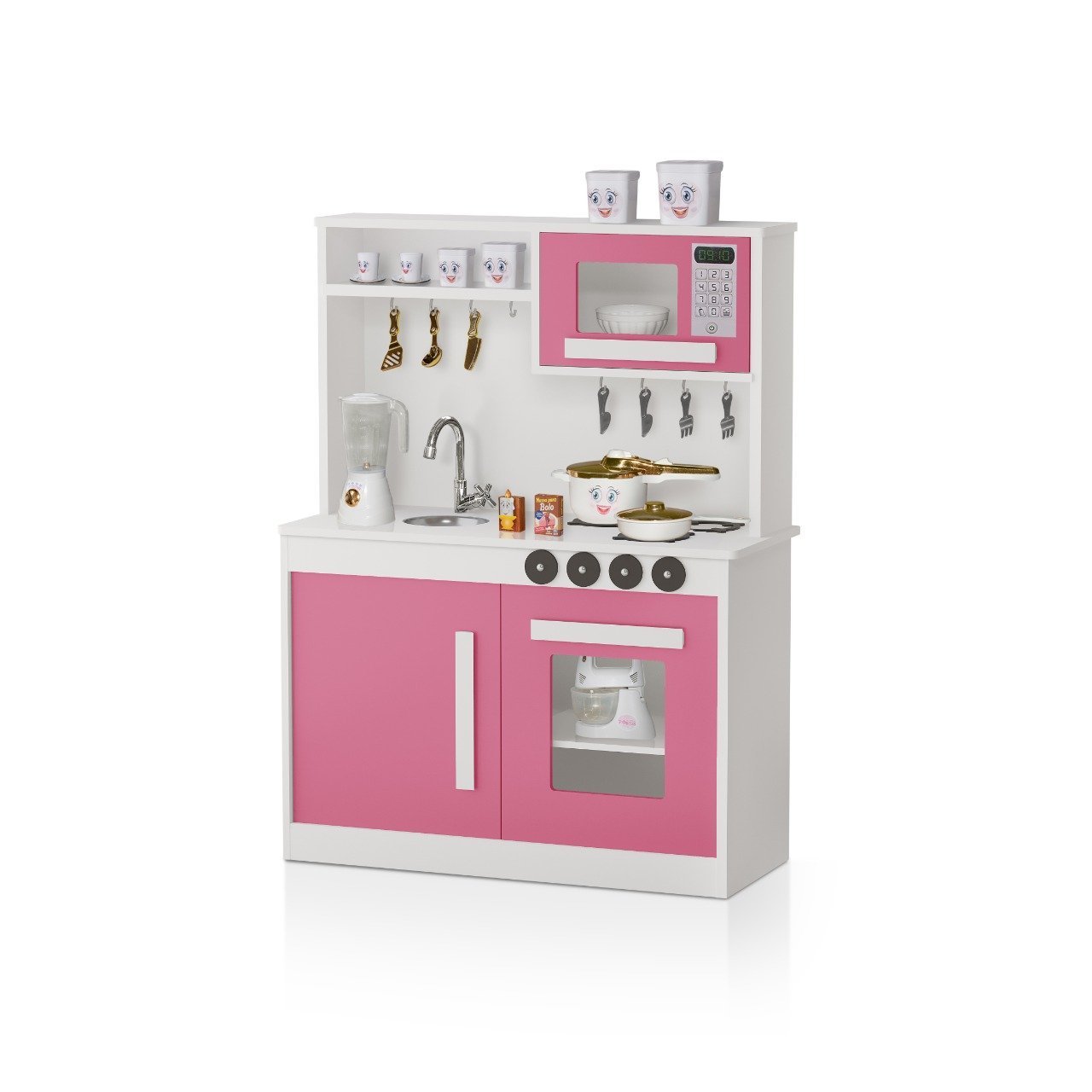 Cozinha Infantil MDF Perfeita Com Pia Inox Rosa Potente