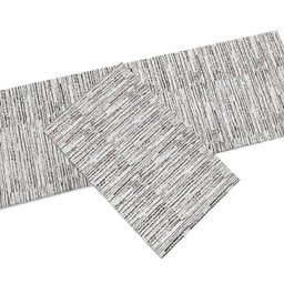 Jogo Passadeira e Capacho 1,30m X 45cm Antiderrapante 2 Peças Tear Artesanal Decoração Jacquard Cru  - 6