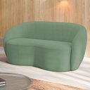 Ver imagem 2 de Sofá 2 Lugares Living Orgânico Sala de Estar 160cm Garbin K04 Bouclê Verde - Mpozenato