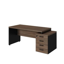 Mesa para Escritorio Presidente Reta 1,92x70m + Gaveteiro Pe 40mm + Nicho - 3