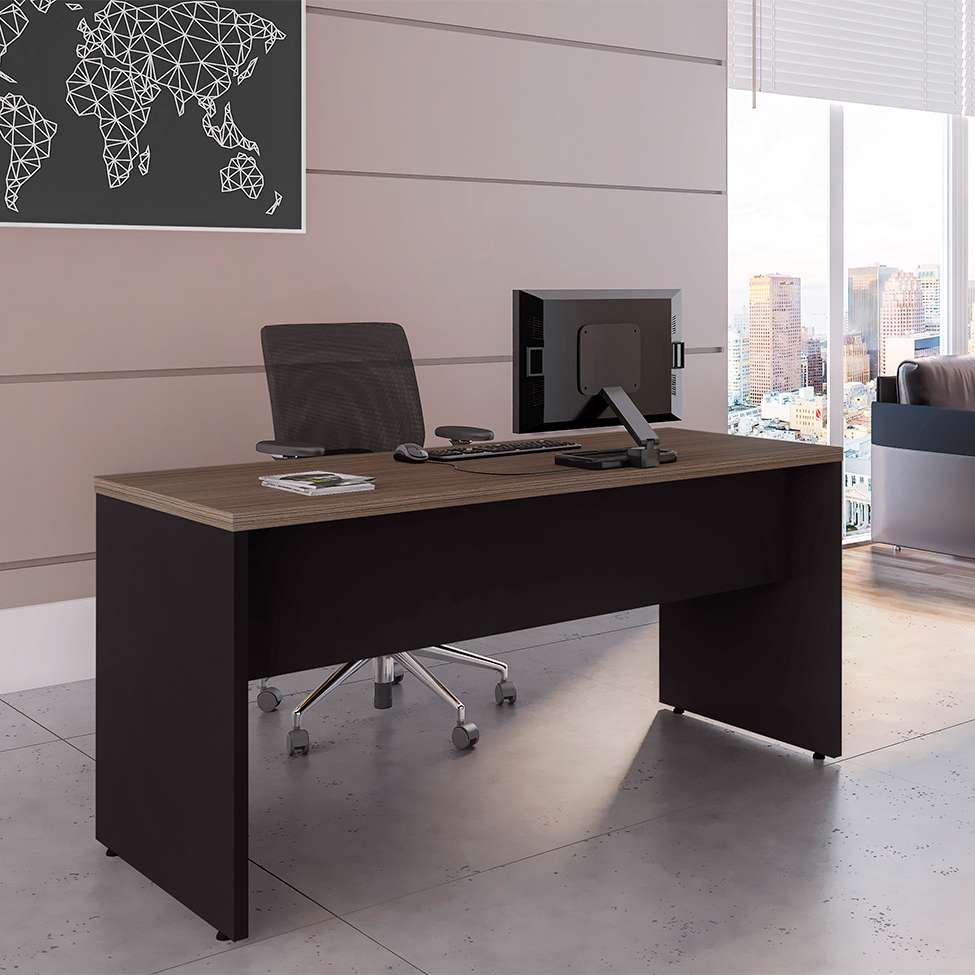 Mesa Reta Pé Painel Home Office 150x60 Tampo de 40mm - 3