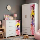 Ver imagem 2 de Guarda Roupa Infantil 3 Portas 2 Gavetas e Comoda 4 Gavetas 1 Porta MDF Livia Decmade
