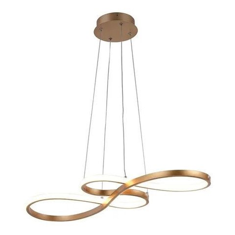 Pendente Infinito 40w 3000k|4000k|6000k 3 em 1 Moderno Bivolt Dourado