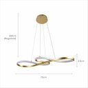 Ver imagem 3 de Pendente Infinito 40w 3000k|4000k|6000k 3 em 1 Moderno Bivolt Dourado