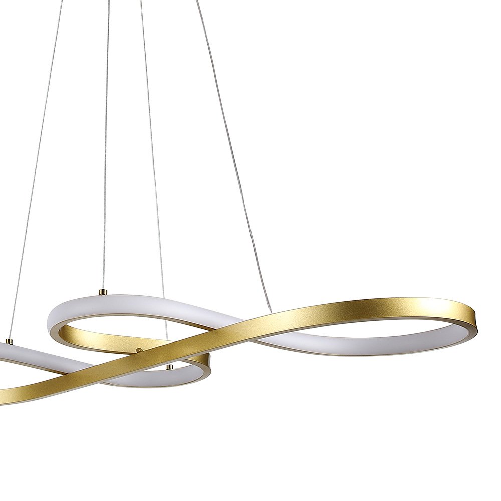 Lustre Pendente Led Smd 40w Design Moderno Dourado Luz 3em1 Nitrolux - 5