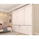 Ver imagem 1 de Guarda Roupa Casal 3 Portas de Correr e 9 Gavetas Chicago Branco/neve - Tcil Móveis