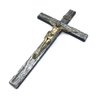 Crucifixo de Parede em Metal Jesus Cristo Prata Velha 34 cm - 2