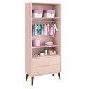 Ver imagem 2 de Guarda-roupa Retrô Theo 2 Portas com Pés Madeira - Rosa
