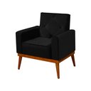 Ver imagem 3 de Kit 6 Poltronas Decorativa Florença Pés em Madeira Maciça Estofado Veludo - Preto