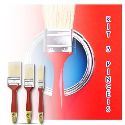 Pincel Tinta Pintar Casa Parede Drywal Tela Artesanato 3 Pç - 3