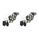 Ver imagem 1 de Luminária Solar 2 Unidades Câmera Falsa 77 Leds 3 Funções Controle Remoto Sensor de Proximidade