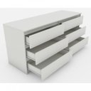 Ver imagem 4 de Cômoda Dupla 6 Gavetas 70cmx154cmx50cm Volga GMM