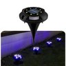 Luminária Energia Solar LED Kit 4 Unid Jardim Recarregavel Grama Espeto Luz Casa Decoração - 4