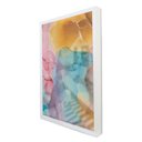 Ver imagem 1 de Quadro Decorativo Caixa Alta com Vidro Abstrato Mármore Lux Colors TaColado Moldura Branca 120 x 80c