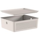 Ver imagem 3 de Caixa Organizadora com Tampa ou Bege 27x22x9cm Cesto Organizador Flow 5,4l Closet Lavanderia