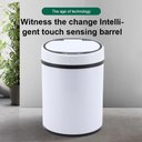 Ver imagem 3 de Lixeira Automatica Sensor Inteligente Inox Branca 8L Cesto Lixo Cozinha Banheiro Escritorio