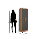 Ver imagem 5 de Guarda Roupa Casal Porto 8 Portas e Armário Multiuso Lite Nature Cinza – Móveis Leão