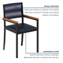 Ver imagem 4 de Cadeira de Jantar Estofada Braços em Madeira Maciça Barcelona Preto Azul