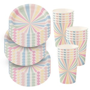 Kit Descartáveis para Comemorações Prato e Copo com 60 Peças Silverfestas