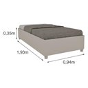 Ver imagem 4 de Cama de Solteiro para Colchão 88x188cm Multimóveis CR35459 Off White