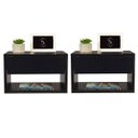 Ver imagem 1 de Kit 2 Mesas de Cabeceira Criado Branco 40cm Estilo Suspensa com Gaveta Superior e Nicho para Quarto