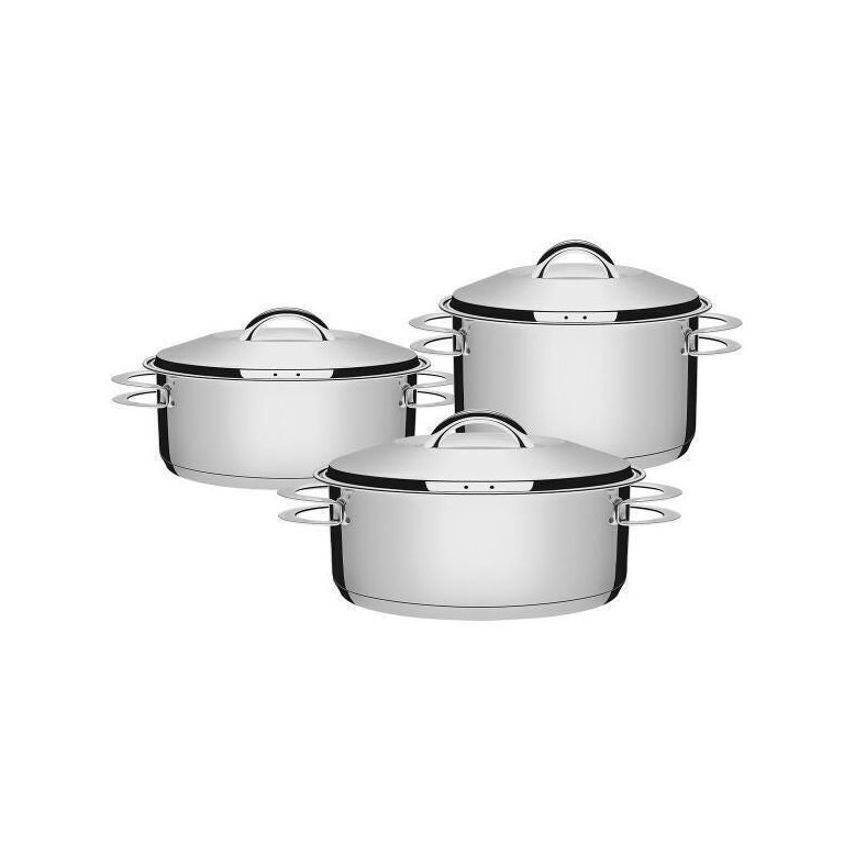 Jogo de Panelas 3 Peças Inox Fundo Triplo Solar Tramontina Jogo de Panelas 3 Peças Inox Fundo Triplo Solar Tramontina