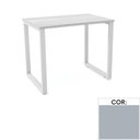 Ver imagem 1 de Mesa De Escritório Pé Tubular Pe25 Em Mdp 90 X 45 Cm Cinza Com Base Cinza