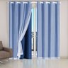 Cortina Quarto Blackout Tecido Voil PVC 4,2x2,5 Marinho - 1