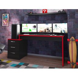 Mesa para Computador Notebook Desk Game Hades 5000 Preto/vermelho - Fdecor - 3