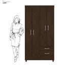 Ver imagem 4 de Guarda Roupa Solteiro 4 Portas e 2 Gavetas Toledo - Ébano Touch