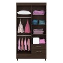 Ver imagem 3 de Guarda Roupa Solteiro 4 Portas e 2 Gavetas Toledo - Ébano Touch
