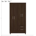 Ver imagem 2 de Guarda Roupa Solteiro 4 Portas e 2 Gavetas Toledo - Ébano Touch