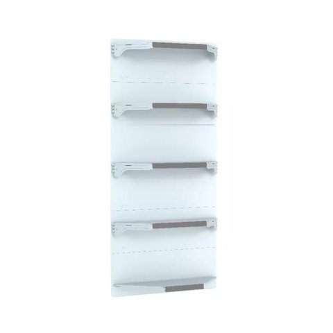 Kit 5 Bandejas para Gondola Canto 202 Fit 40/60 Branco Pe Cinza