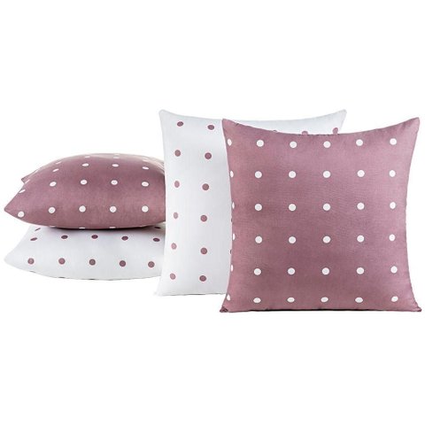 Kit 4 Almofadas Cheias para Sofá 45x45cm Celine Micro Percal 200 Fios - Rosê