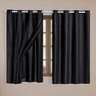 Cortina Voil Blackout Tecido PVC Janela 2,8x1,6 Preto - 1