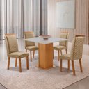 Ver imagem 7 de Mesa de Jantar Loren 90cm Tampo MDF Canto Reto com 4 Cadeiras Lorena