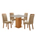 Ver imagem 1 de Mesa de Jantar Loren 90cm Tampo MDF Canto Reto com 4 Cadeiras Lorena