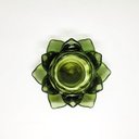 Ver imagem 3 de Jogo Porta Velas Castiçal Flor de Lotus Vidro Verde Luxo 2 Unidades - Tuut