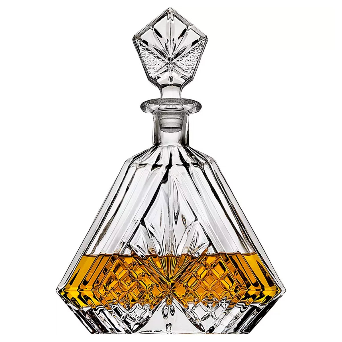 Garrafa Decanter Whisky Licor Conhaque Bourbon Design Norwich Conjunto com 6 Copos - 7