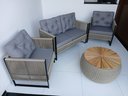 Ver imagem 2 de Móveis Jardins Conjunto Poltronas Corda Nautica e Alumínio Jogo Rivieira 1 Sofá 2 Poltronas 1 Centro