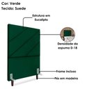 Ver imagem 4 de Cabeceira Solteiro 100 Cm com Frame Cristal Suede Verde Artte