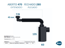 Ver imagem 2 de Sifao Tubo Extensivo Black C/ Copo de Parede Dn38 031311 - Blukit