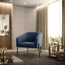 Ver imagem 6 de Cadeira Sala de Jantar Pé de Ferro Preto Kit 2 Stella Suede D03 - D'Rossi Cor Azul Marinho